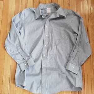 Brooks Brothers Mens Madison Button Front Dress Shirt Stripe 16-32 Supima Cotton